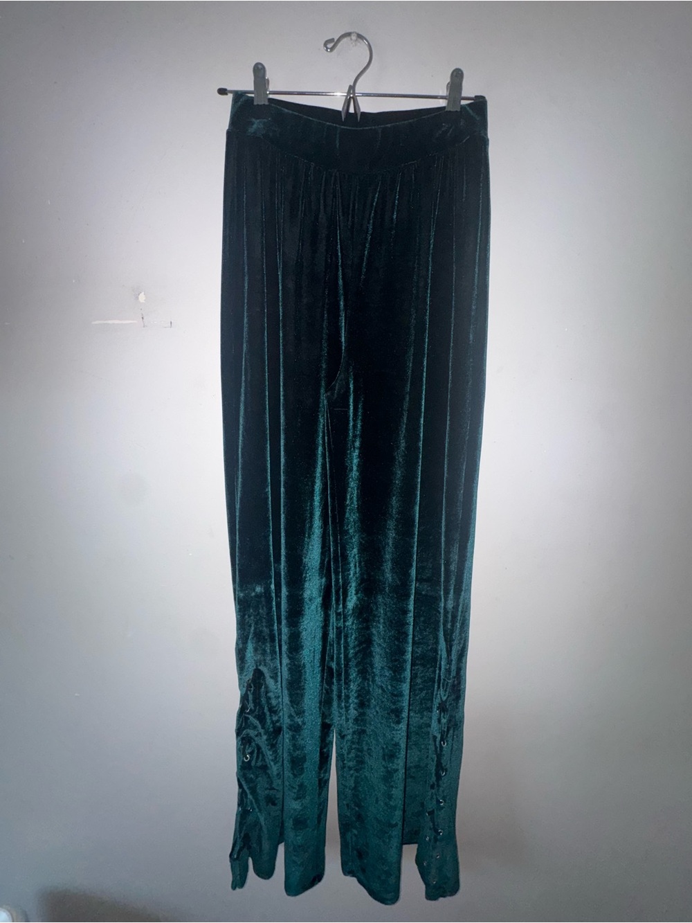 ASOS Teal Velvet Wide-Leg Pants